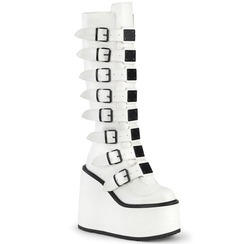 Sapato Demonia V-CREEPER-502 Promoção - Sapato Gotica Masculina Branca